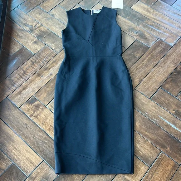 Victoria Beckham | Dresses | Victoria Beckham Made In England 82 Dense Rib  Sleeveless Heart Fitted Dress | Poshmark